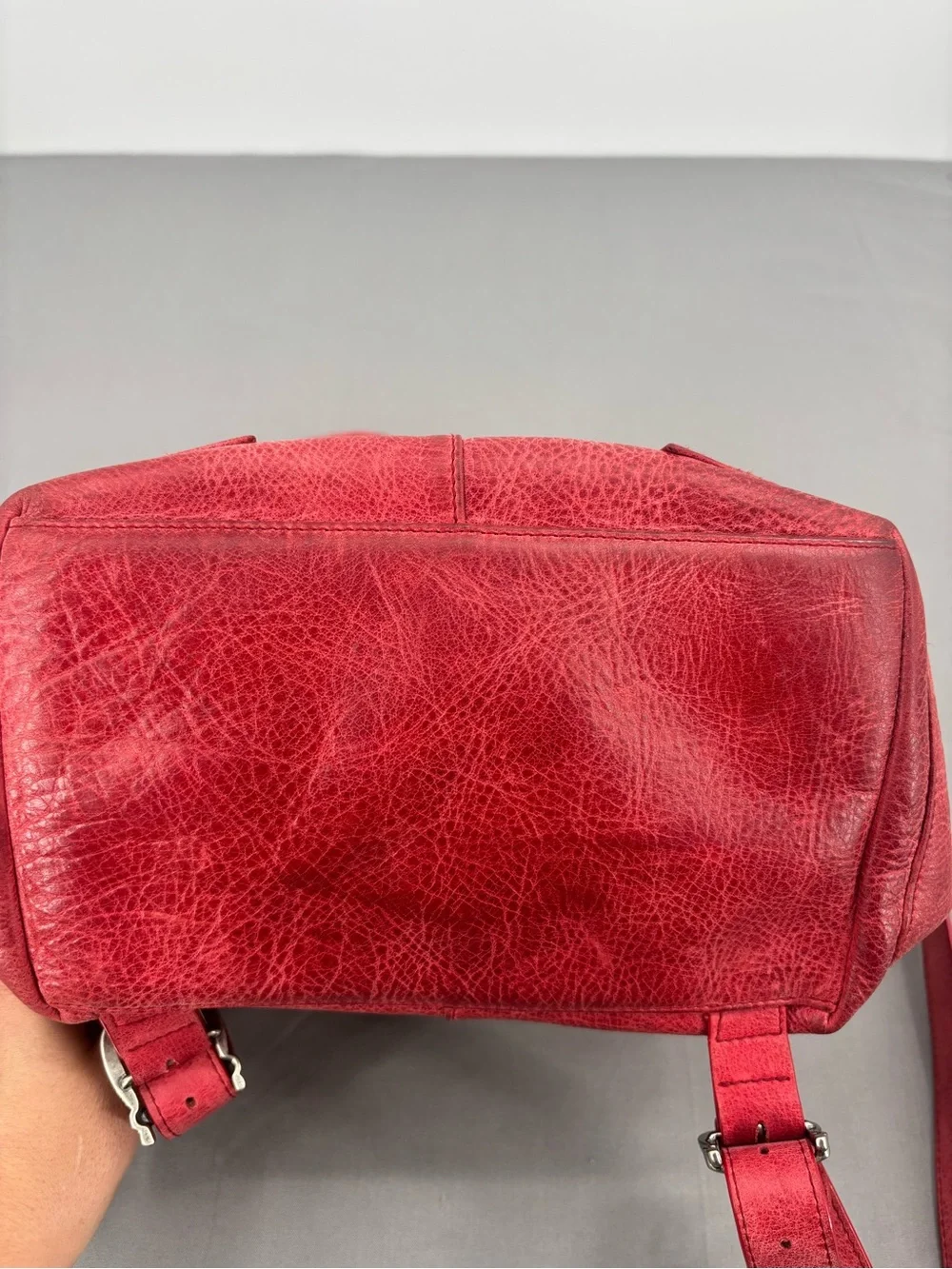 Ellington Red Genuine Leather Backpack Rucksack Distressed Drawstring Boho Bag